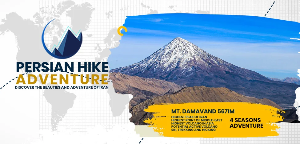main page 1 A picture of Damavand peak in Iran and some services of Persian Hike company